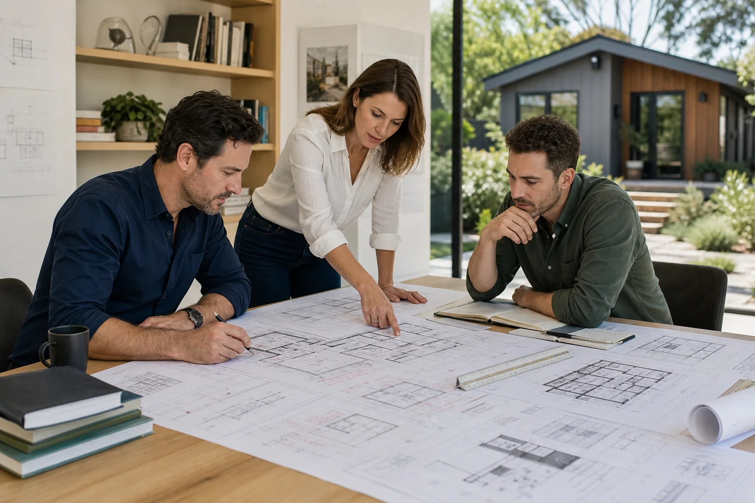 California architectural and structural team coordinating a residential permit plan set